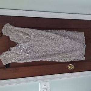 Modcloth Lavender & Silver Lace Formal Dress.